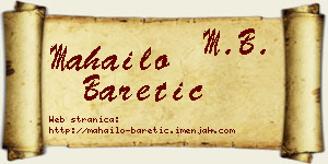 Mahailo Baretić vizit kartica